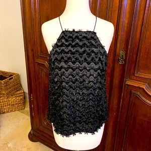 Black fun fuzzy cami top